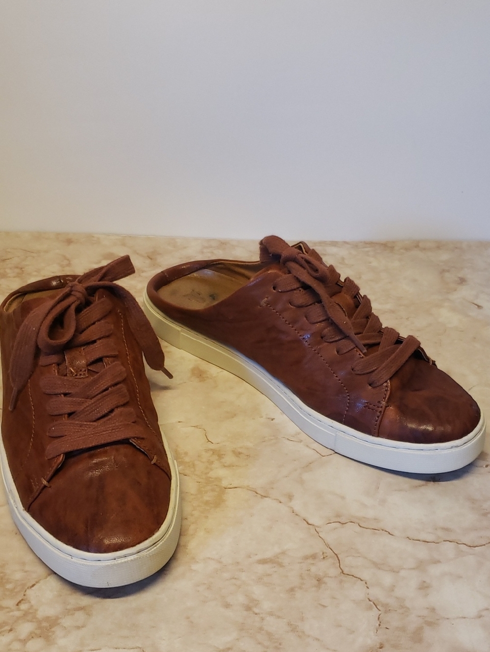 Frye Casual Brown Leather Slip-On Sneakers 8